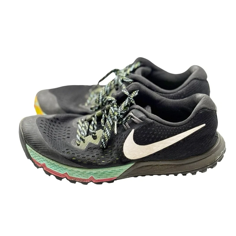 Nike Air Zoom Terra Kiger 4 Women Size 9.5 Trail Running Shoes Black 880564-001